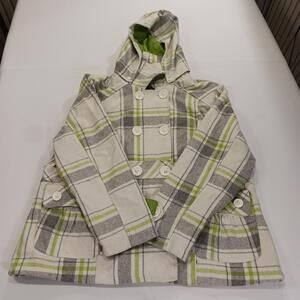 Dollhouse Women's Green/Gray Wool Blend Removable Hoodie Coat Jacket Size 3X